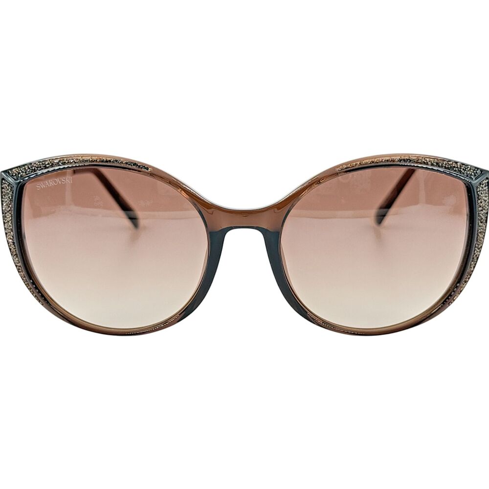 Swarovski SK0168 Womens Plastic Sunglass 45F Shiny Light Brown 55-19 Brown Grad - Picture 3 of 5